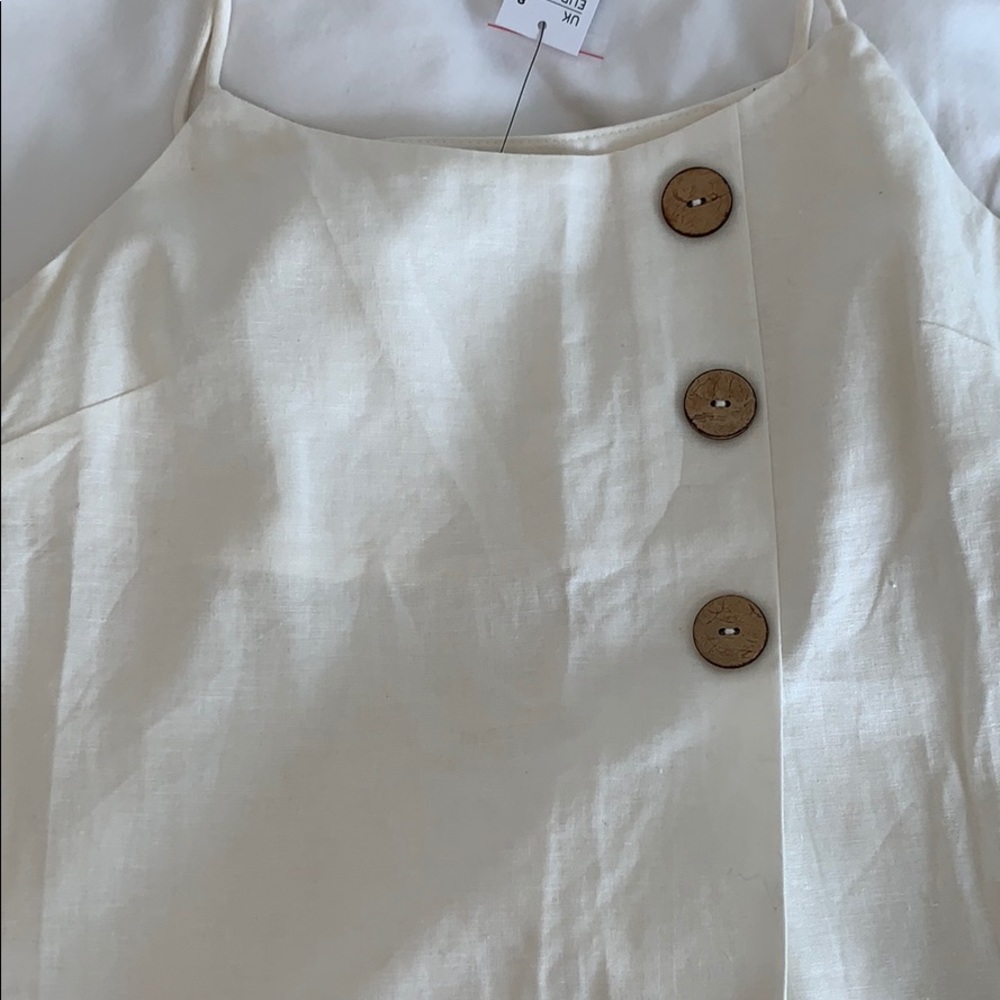 Topshop Cream Strappy Linen Top BRAND NEW